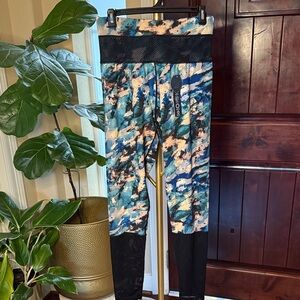 RAG New Marble Abstract Leggings Size L